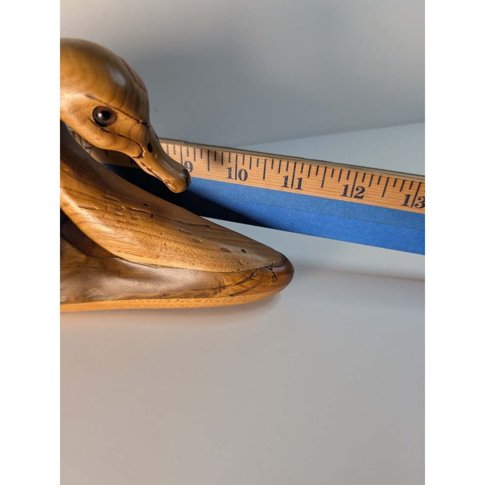 Vtg Tundra Swan Wood Hand Carved Driftwood By N. A.‎ Needham Canada Laberge Lake - Picture 10 of 10